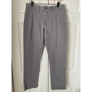 J Crew Flex Straight Chino Pants Mens 30x30 Gray Cotton Blend Flex Waist Casual
